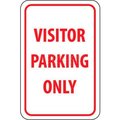 National Marker Co NMC Traffic Sign, Visitor Parking Only, 18in X 12in, White/Red TM7G